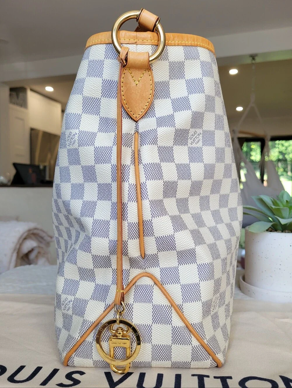 BEAUTIFUL🩷 Louis Vuitton DELIGHTFUL MM Damier Azur Hobo Shoulder Bag